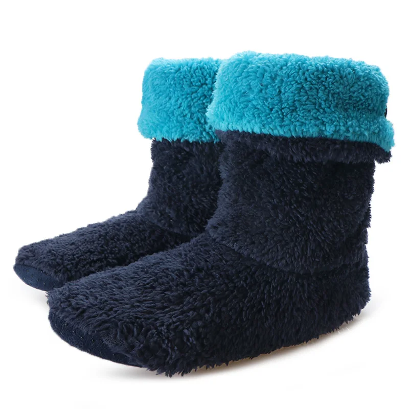 Slippers Home Women Winter Fluffy Furry Flip Flops Women's Slippers Fur Slides Woman Plush Indoor Shoes Zapatos De Mujer - Цвет: blue