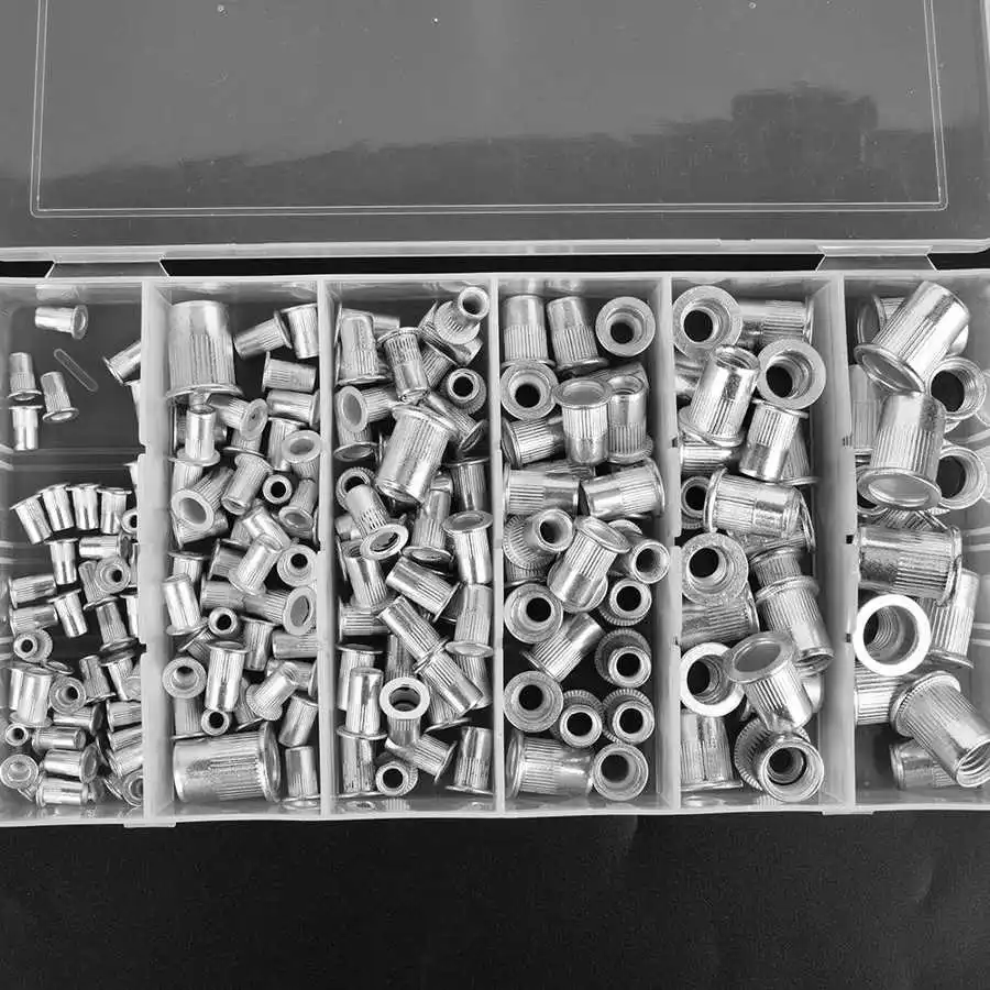 Заклепки гайка 190 шт. заклепки комплект алюминиевые плоские резьбовые крепления