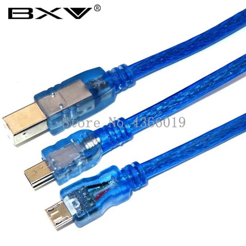 USB-кабель 30 см для Uno r3/Nano/MEGA 2560/Leonardo/Pro micro/DUE Blue высококачественный USB type-USB/Mini USB/Micro 0