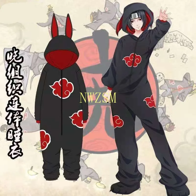 Аниме Akatsuki комбинезоны пижамы летний зимний фланелевый плюшевый Косплей Костюм