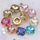 Высококачественный К9 Алмазный стеклянный кристалл 10 мм классический толстый квадратный крючок для шитья камней заостренные с обратной стороны Стразы высококачественное украшение