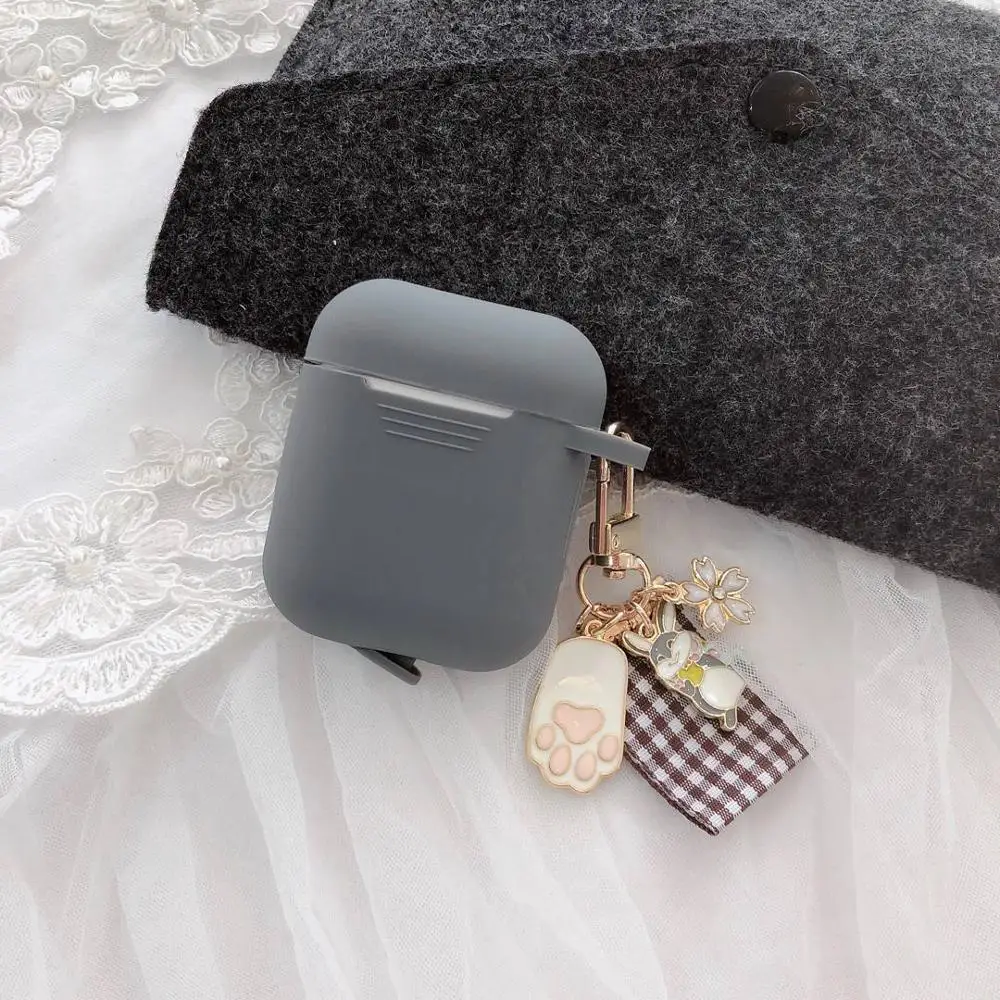 Для AirPods чехол, роскошный подвесной орнамент с кольцом для ключей, Мультяшные аксессуары, силиконовый чехол, беспроводная Крышка для наушников для Airp ods 2 - Цвет: A9