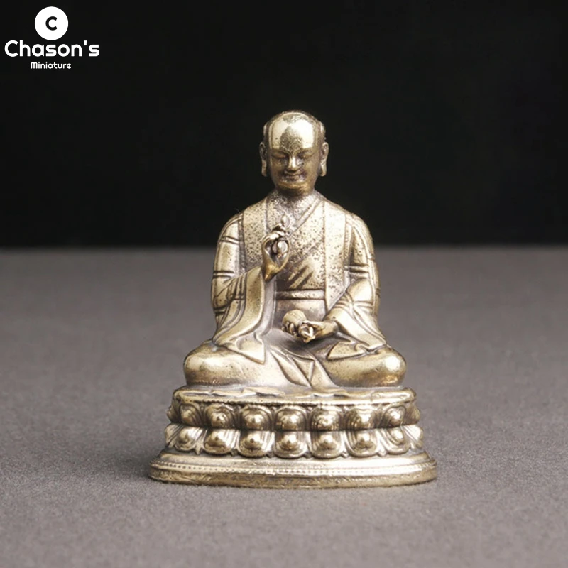 

Antique Brass Buddha Buddhist Patriarch Guanyin Religion Sculpture Statue Figurines Desk Car Ornaments Home Decor Decoration