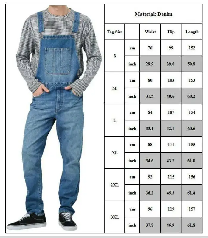 

Unisersal Fashion Men'ss Jeans Denim Dungarees Overalls Bib And Brace Overalls Jumpsuit Romper Pants