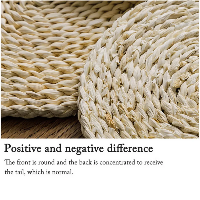 Круглые столовые приборы из ротанга натуральная кукурузная солома тканые