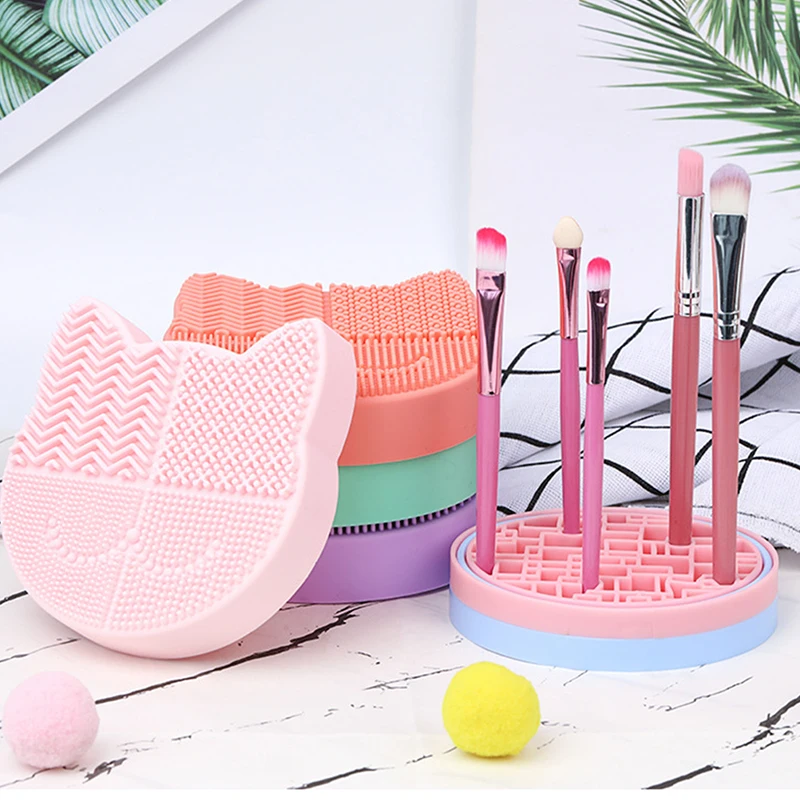 

Силиконовый коврик для макияжа, щетка для мытья и очистки тональной основы, косметические кисти, ручной инструмент для геля