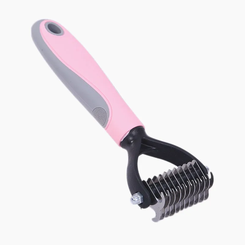 Pink Pet меховой колтунорез для ухода за собакой стрижка грабли собака кошка расческа для удаления волос уход за щеткой инструмент - Цвет: Pink