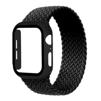 elastic braided solo loop band for apple watch strap 44mm 40mm 42mm 38mmnylon braceletpc case iwatch series 6 5 4 3 se
