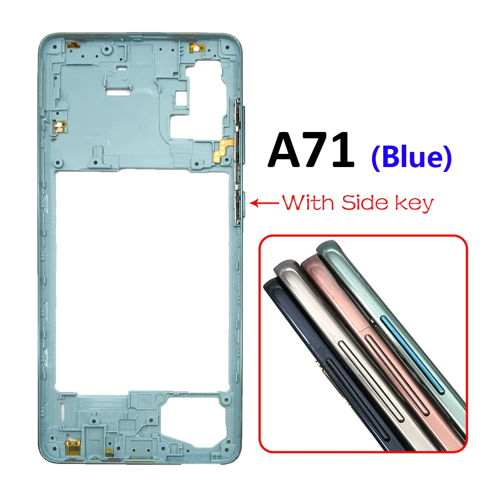 

20PCS Middle Frame Bezel Plate Replacement With Side Key Button For Samsung Galaxy A51 A71