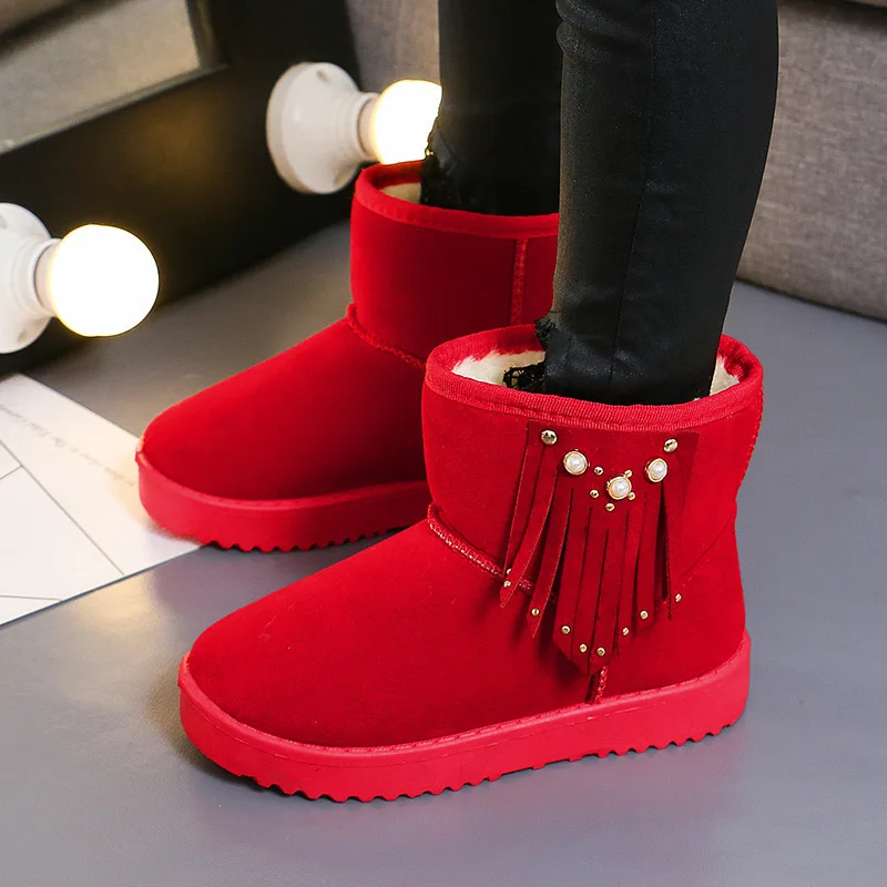 Новые зимние детские ботинки толстая теплая обувь с хлопковой подкладкой