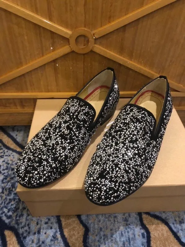 Роскошные Дизайнерские лоферы мужская обувь свадебные вечерние туфли стразы со