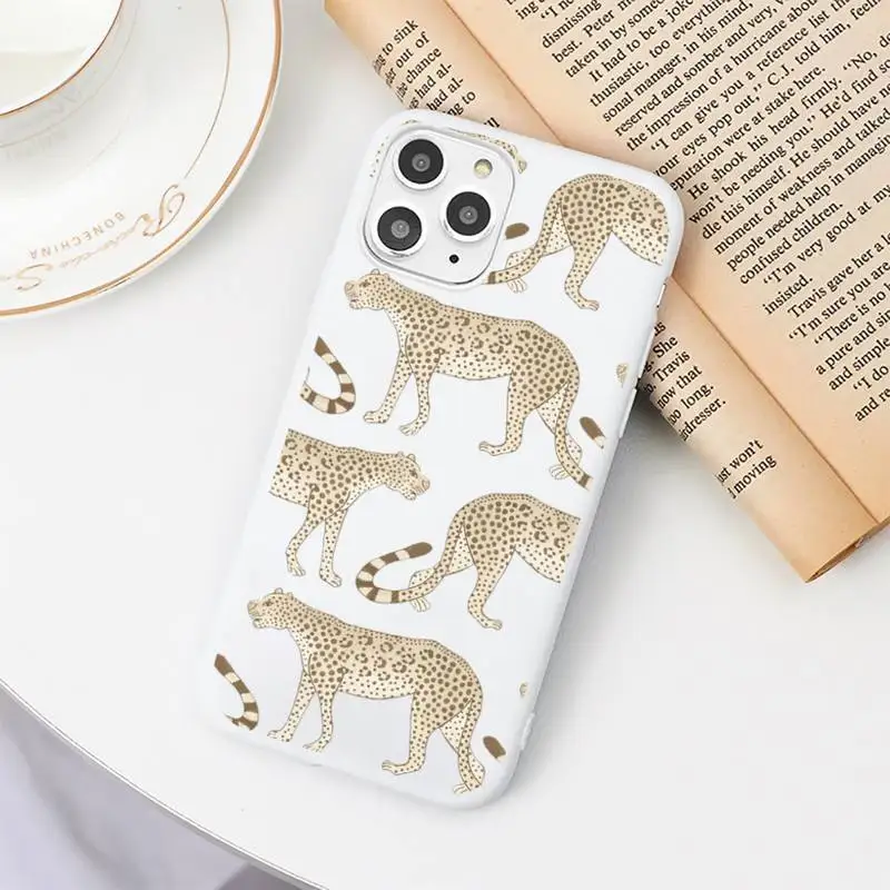 

Leopard tiger lion horror animal Phone Cases Candy Color for iPhone 6 7 8 11 12 s mini pro X XS XR MAX Plus