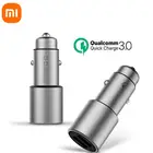 Автомобильное зарядное устройство Xiao Mijia QC 3,0 с двумя USB-портами и поддержкой быстрой зарядки, макс. 5 В3 А, мини металлическое автомобильное зарядное устройство, адаптер для Xiao mi iPhone Samsung Huawei