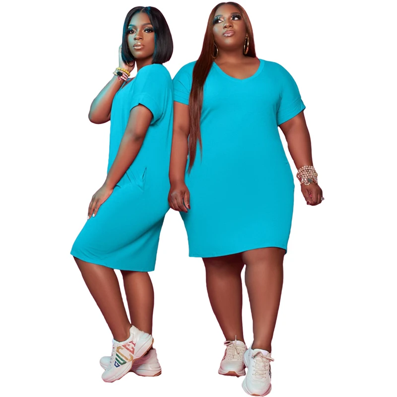 

Dresses for Women Summer 2021 Lounge Wear Stretch Dress Blouse Crewneck Casual Sweatshirt Dress Plus Size Wholesale Dropshipping