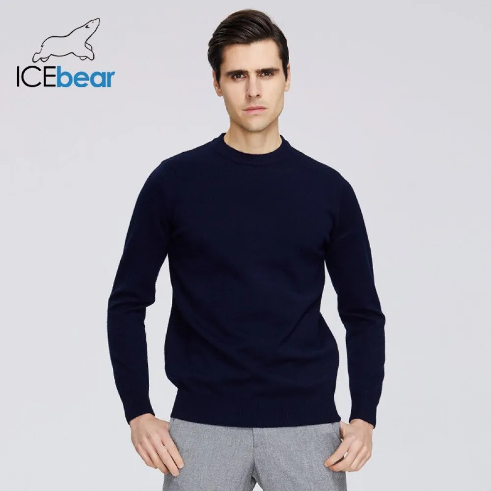 Мужской Повседневный свитер ICEbear деловой с круглым вырезом одежда высокого