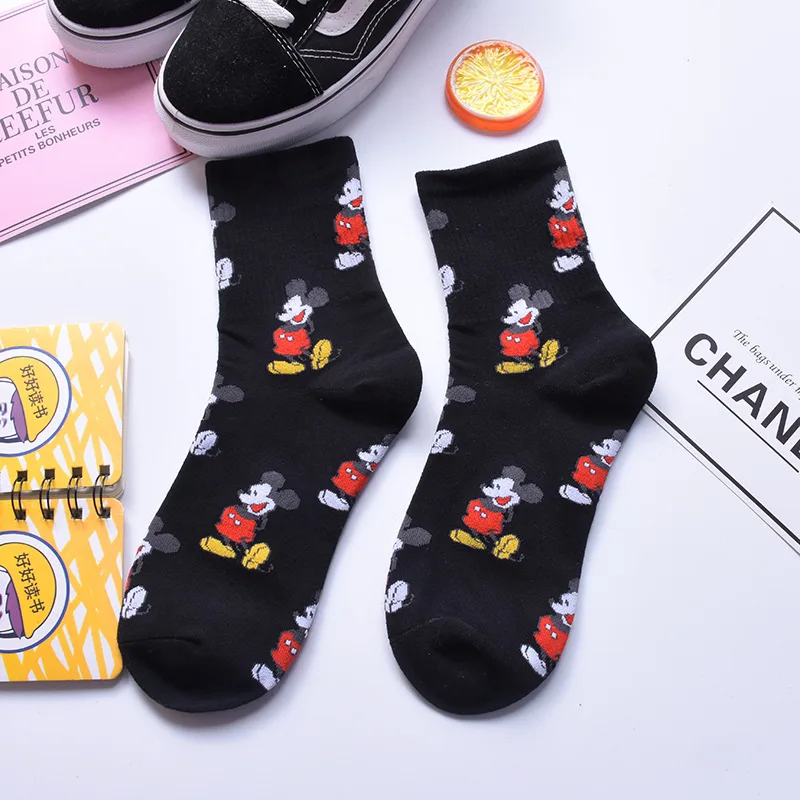 Женские носки в Корейском стиле с милыми мультяшными мышками Модные забавные