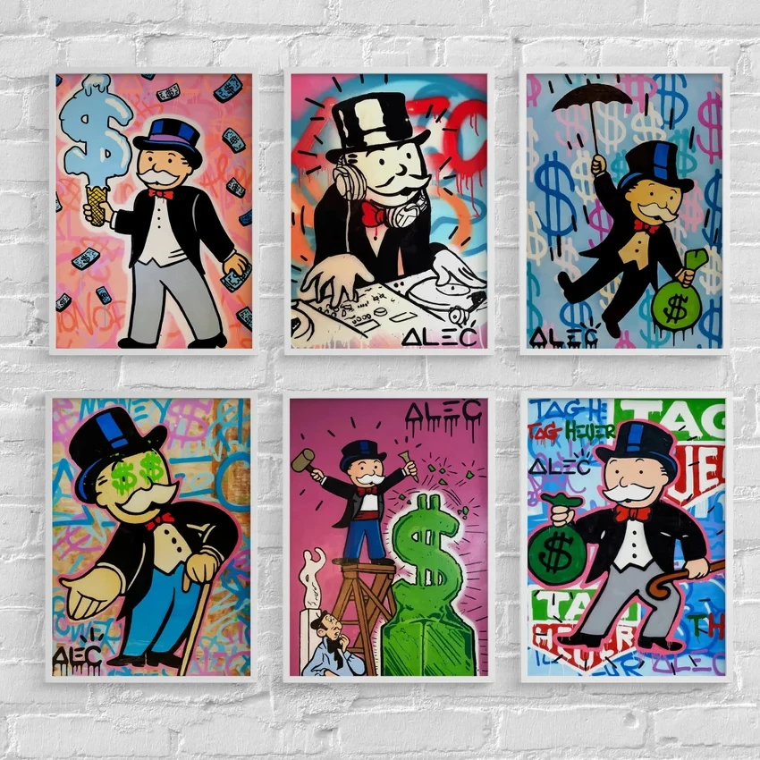 

Uncle Dollar Kids Creative Canvas Painting Dollar Style Wall Poster Fashionable Living Room Bedroom Decoration Painting