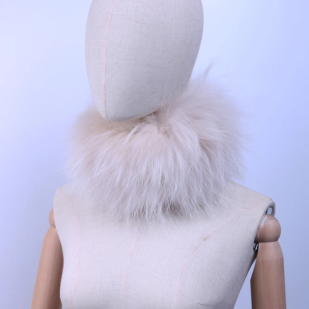 beige raccoon fur YCFUR, женский шарф, зимний эластичный вязаный шарф из натурального меха лисы, шарфы для женщин, шарф для шеи, женские резинки для волос, резинки для девочек - Цвет: beige raccoon fur