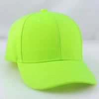 bright yellow green plain twill baseball cap blank casual hat for women men lime orange 6 panel cap pre curved visor