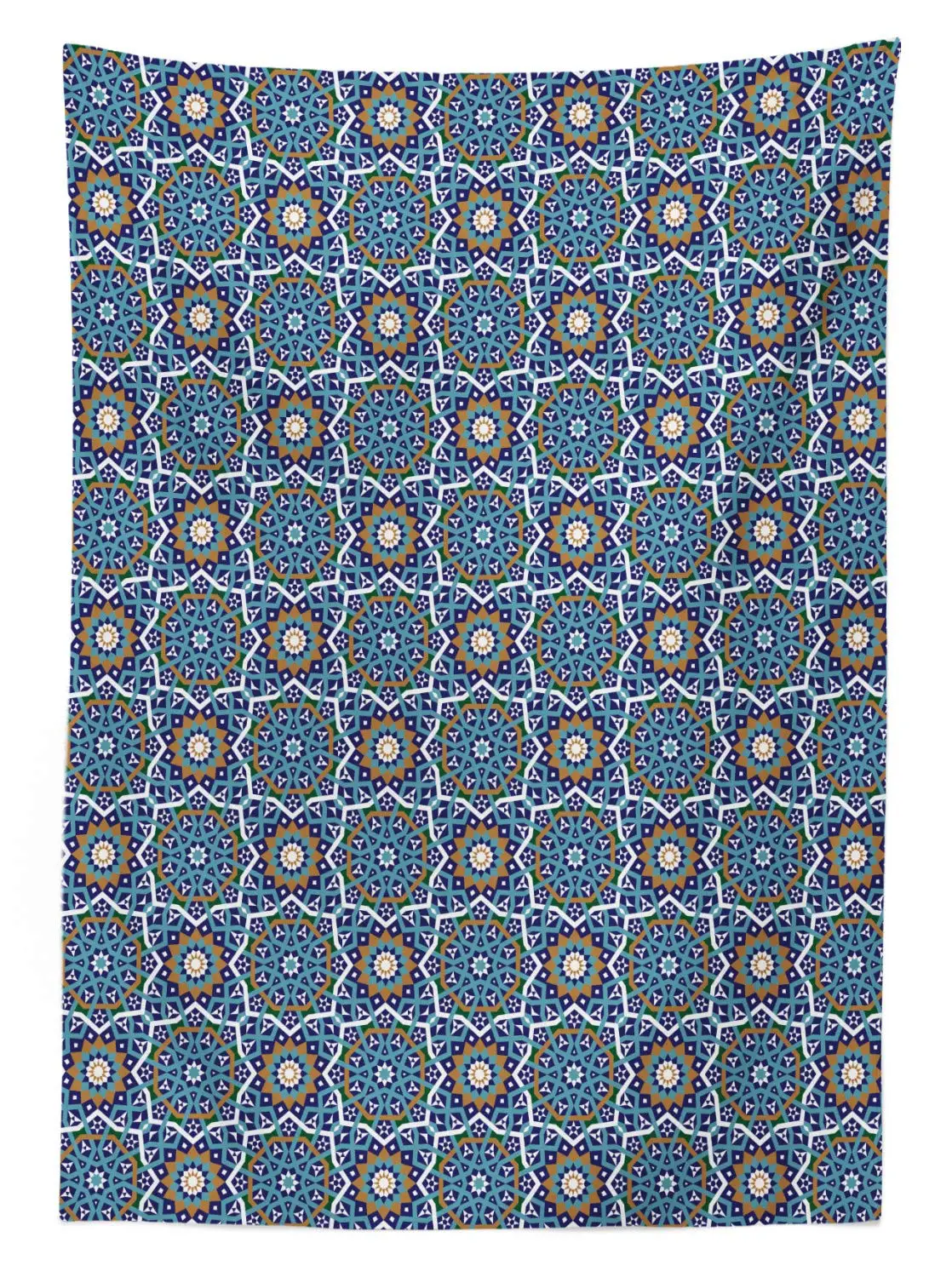 Orient Tablecloth Morocco Culture Old Tile Design with Abstract Star and Round Floral Motifs Table Cover Room Kitchen Decor | Дом и сад