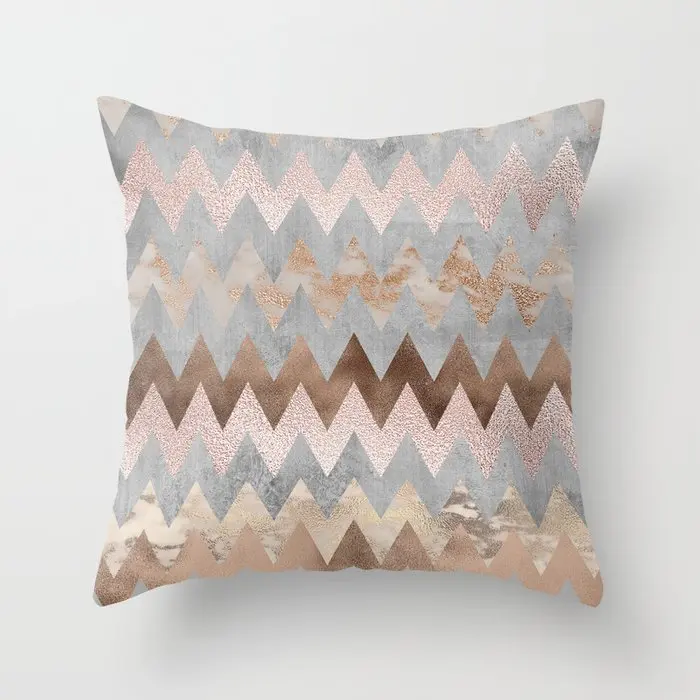 

Yaapeet 1pc Pineapple Printed Cushion Cover Polyester Bronze Throw Pillow Case 45x45cm Geometric Cushion Decorative for Sofa