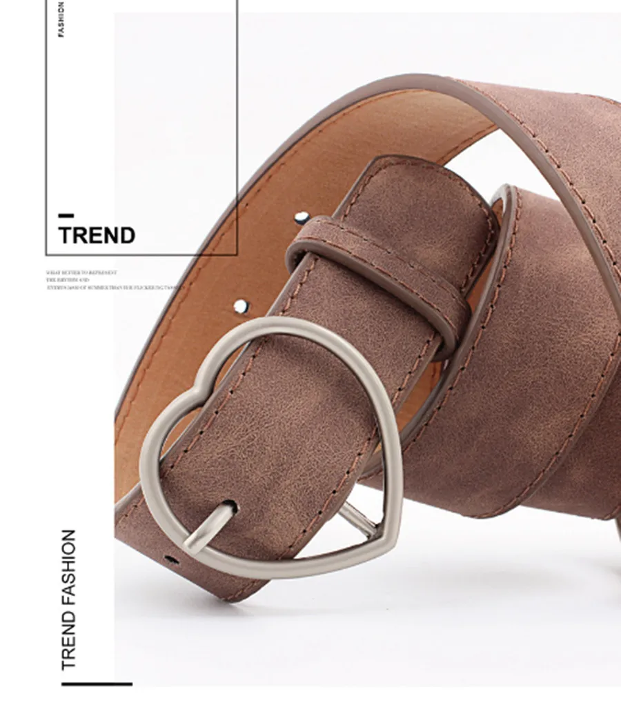 Новинка женский ремень из искусственной кожи сплав персик сердце пряжка на день