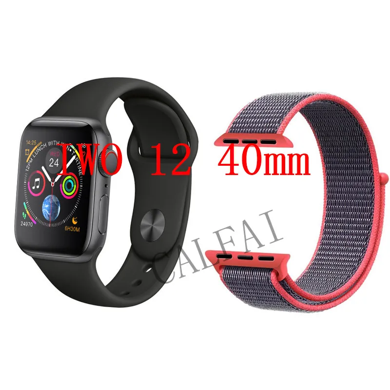 IWO 12 40 мм смарт часы серии 5 1:1 Смарт часы 30+ watchfaces с Siri ЭКГ протектор чехол PK iwo 9 8 10 - Цвет: Черный