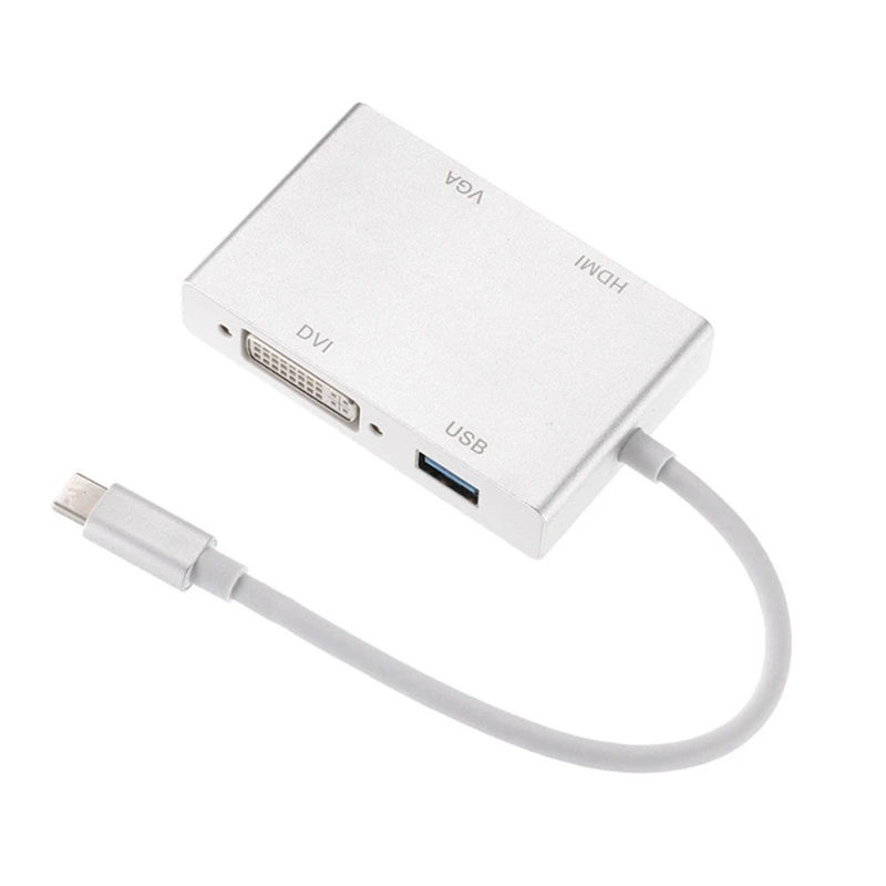 4 в 1 Тип C папа к Hdmi Vga Dvi Usb 3 0 Женский адаптер конвертер Поддержка K 1080 P для Google