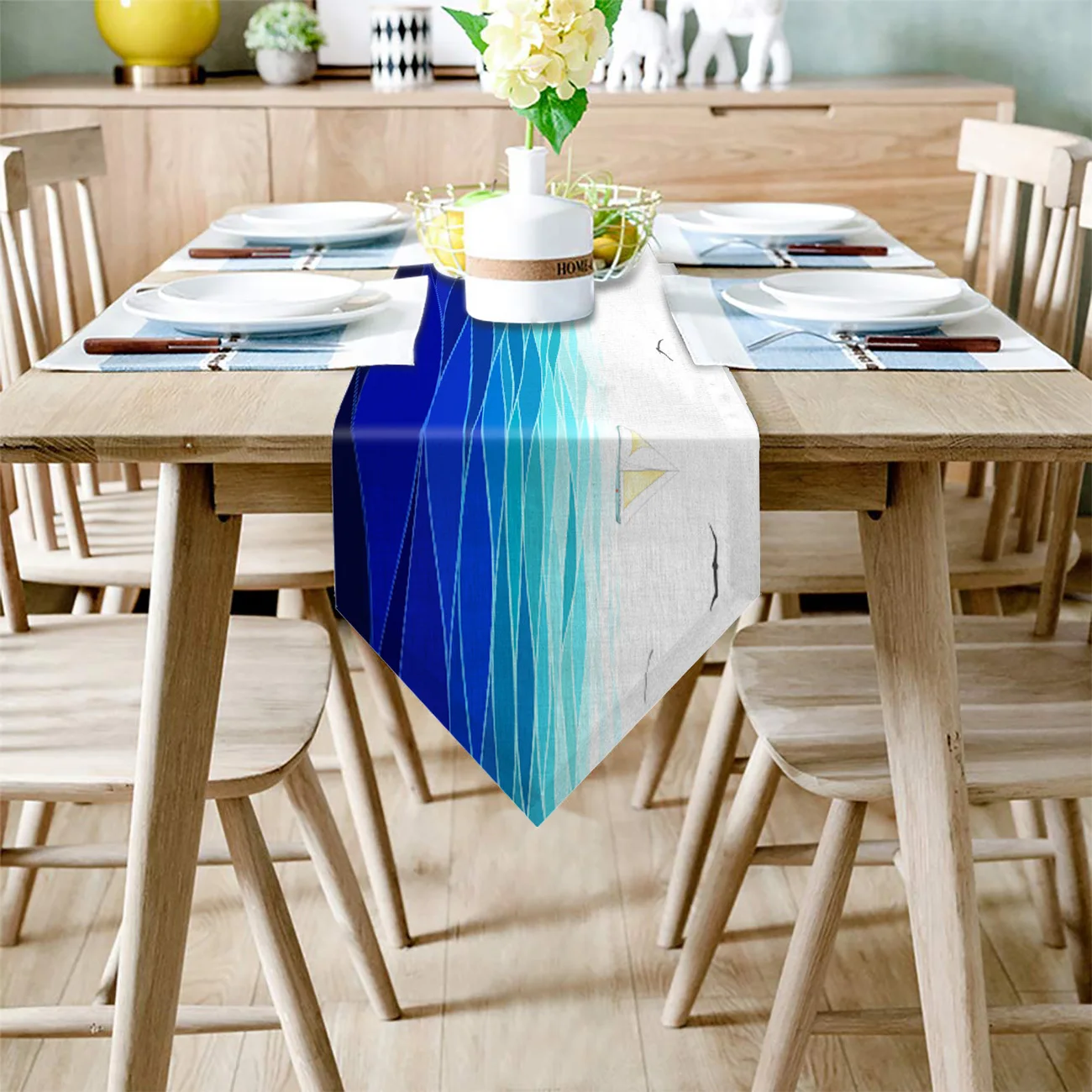 Морской фон настольная дорожка украшение для вечерние ринки свадьбы шампанского