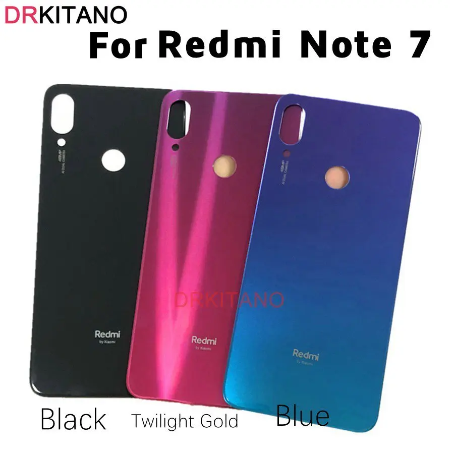 Для Xiaomi Redmi Note 7 Задняя крышка батареи Задняя стеклянная панель Корпус Note7 Pro крышка батареи для Xiaomi Redmi Note 7 задняя крышка