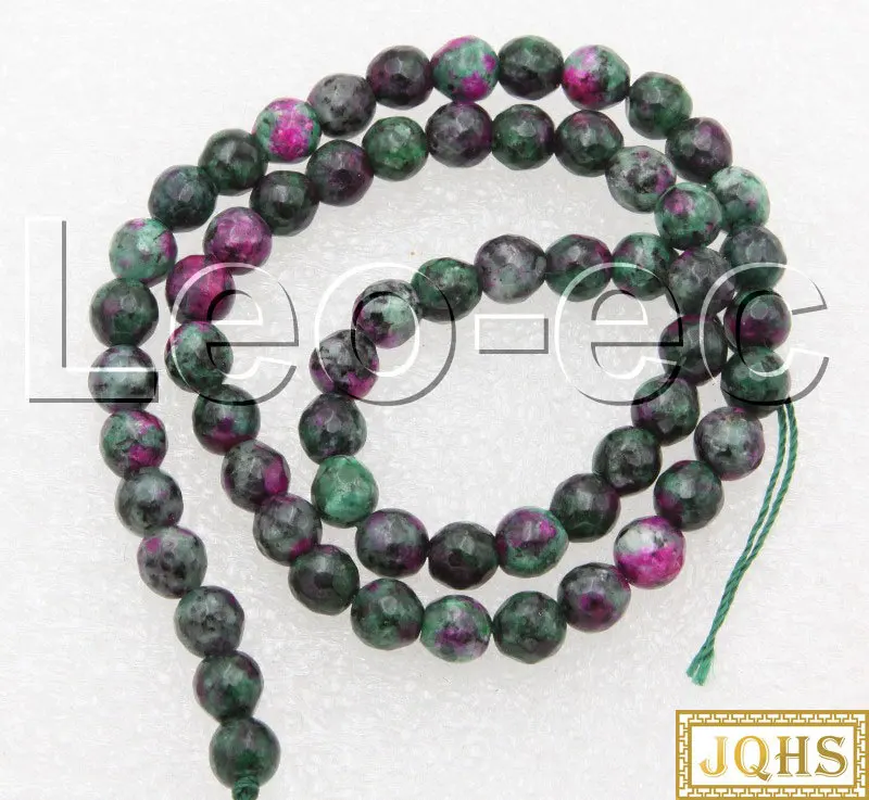 

Natural 6mm round green jade Stone Loose Beads for Jewelry Making Strand 15" DIY v1659