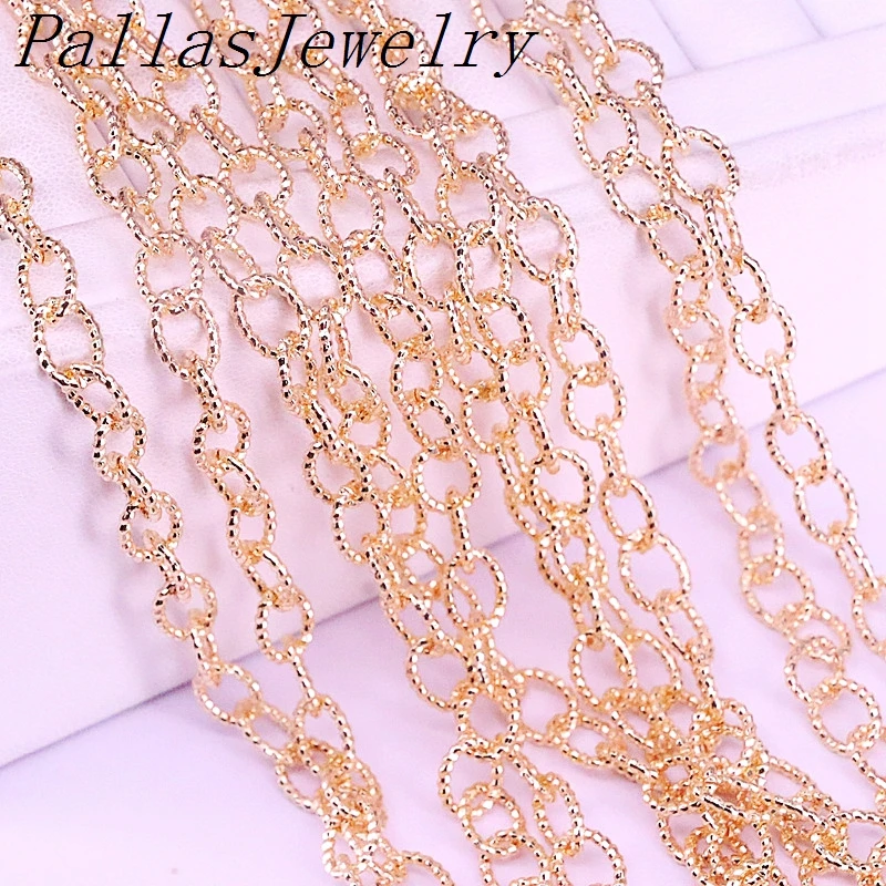 

5Meters Gold Color Open Link Chain Oval Shape Chains Bulk Fit Bracelets Necklaces Findings Jewelry Making