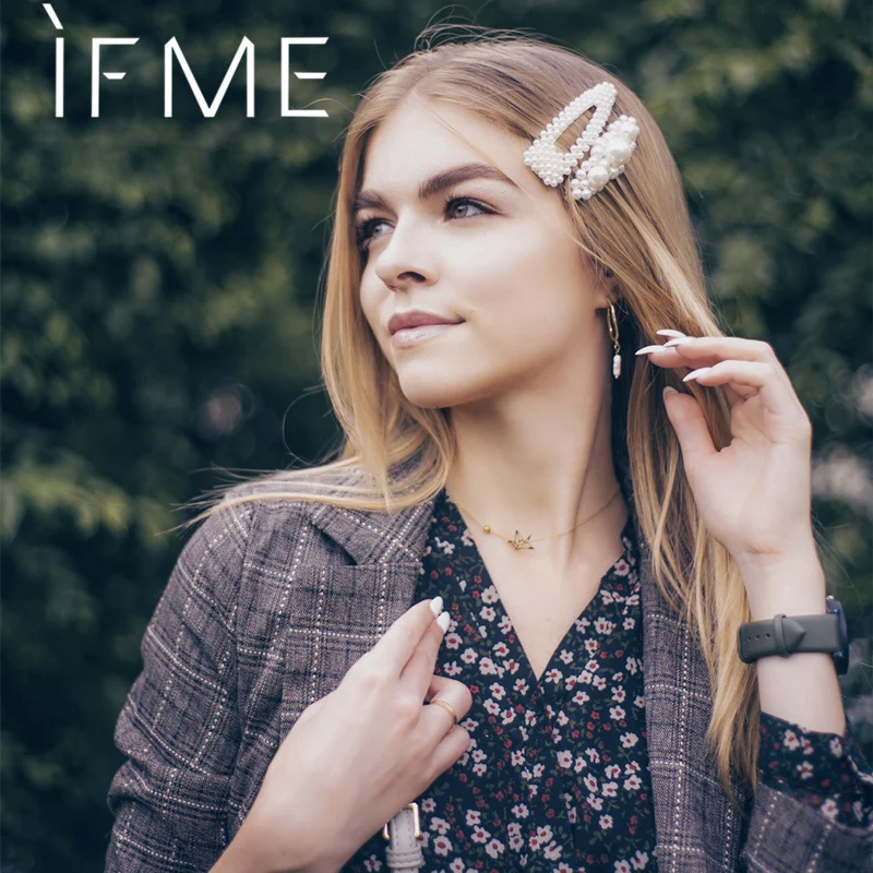 Винтажный Модный корейский серебряный жемчужный Набор заколки для волос IF ME