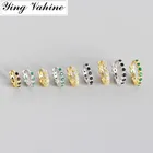 Женские круглые серьги-кольца ying Vahine из 100% стерлингового серебра 925 пробы с белыми, черными и зелеными цирконами