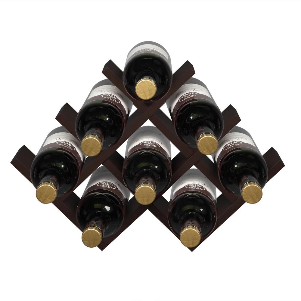 

Butterfly Wine Rack Holder Storage Shelf 8 Bottle 360° Views Brown Color Light and Easy Assembly[US-Stock]
