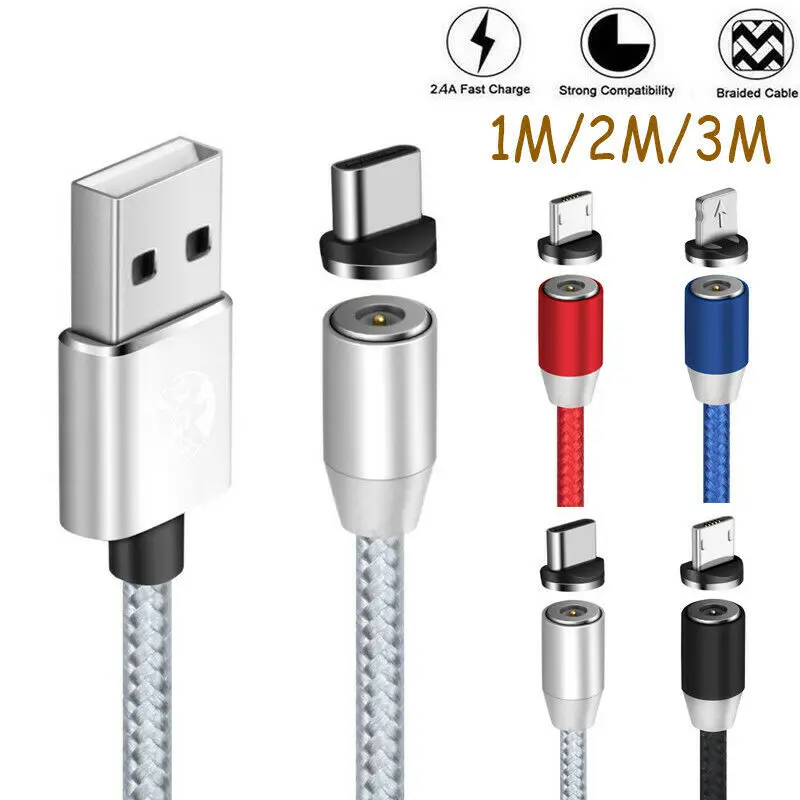 3/6/10FT USB Магнитная Зарядка Зарядное устройство Тип кабеля type c для Apple iPhone 8 7 6s samsung