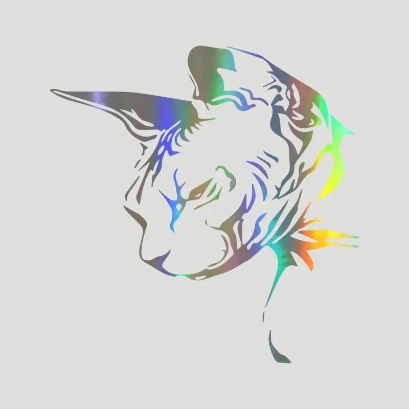 1 шт., Стайлинг автомобиля, сфинкс, кошка, животное, украшение для окна, наклейка, наклейки для мотоцикла, автомобиля, черный/серебристый, 15,3*16 см