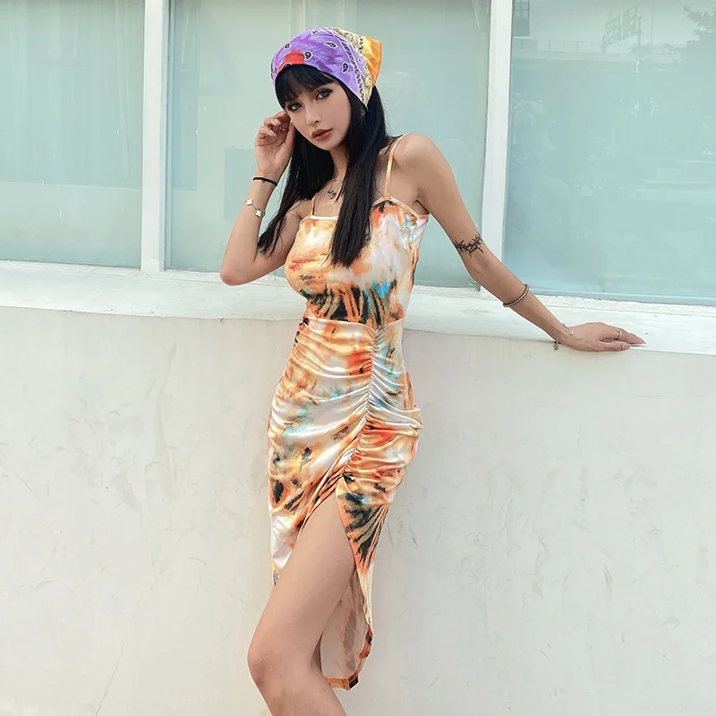 

ZTONE Dresses for Women 2021 Summer Dress Fashionable High Waist Bandage Dress Flowers Print Sleeveless Beach Dress Style