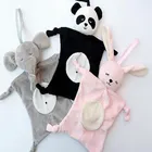 Полотенце-погремушка детское, с мультяшным Кроликом, слоном, медведем