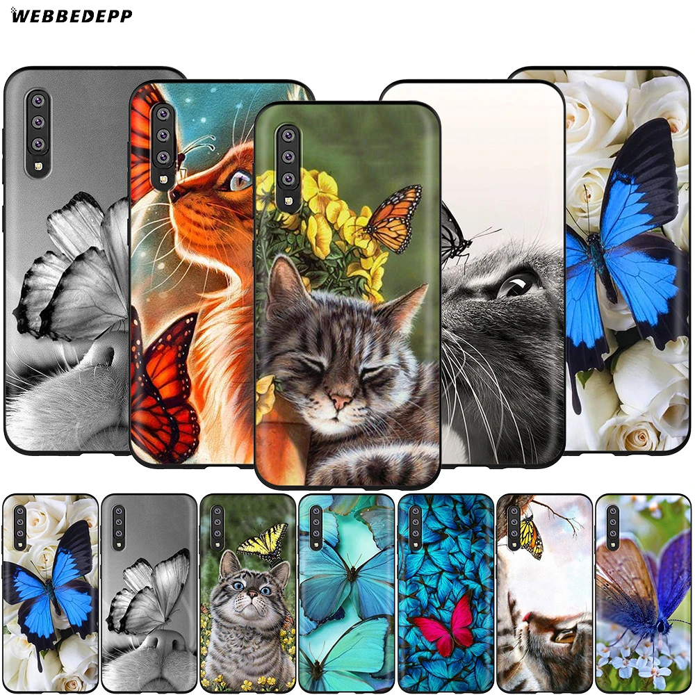 Webbedepp чехол с бабочкой на кошачьем носу для Samsung Galaxy A2 J4 J6 J7 Duo J8 Core Prime 2018 A20E
