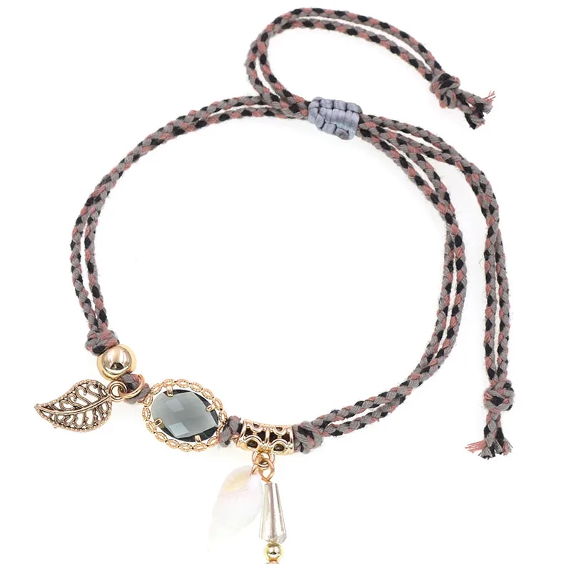 WELLMORE ручной работы богемный браслет на лодыжку цепочка-браслет в виде веревки