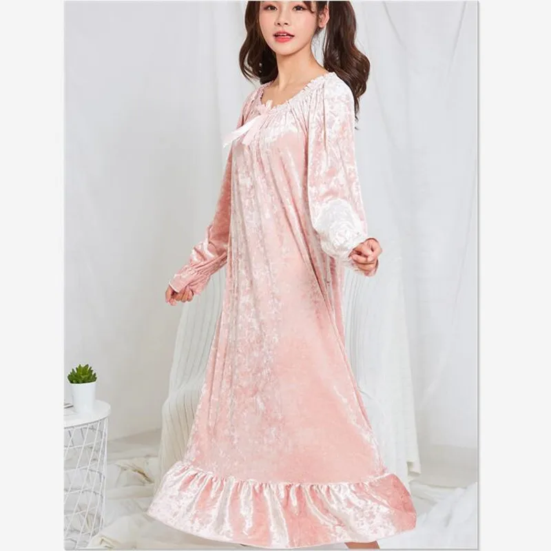 2021Autumn and Winter Women's Nightdress Long Sleeve Student Loose Home Service Night Gown Sleepwear Women Sleep Tops Nightwear