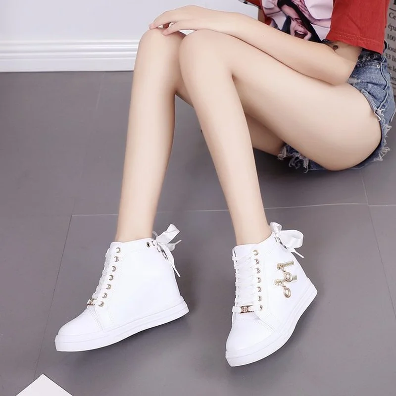 Кроссовки XJRHXJR женские на толстой подошве повседневная обувь платформе со