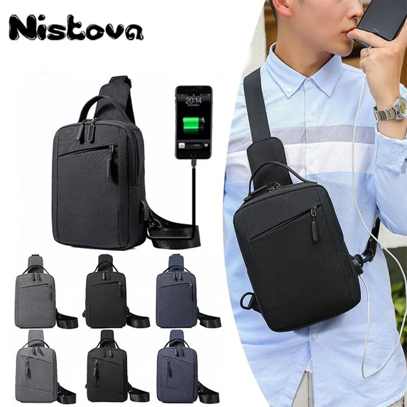 

Mens USB Chest Bag Charging Short Distance Messenger Waterproof Straddle Shoulder Bag Anti-theft High Quality Travel and Leisure
