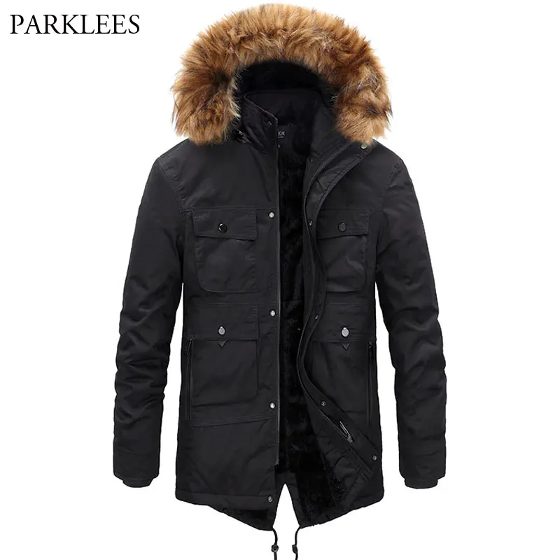 

Fur Hooded Winter Jacket Men 2020 Brand New Mens Jackets and Coats Veste Homme Thick Warm Cotton Parkas Outerwear Windbreaker