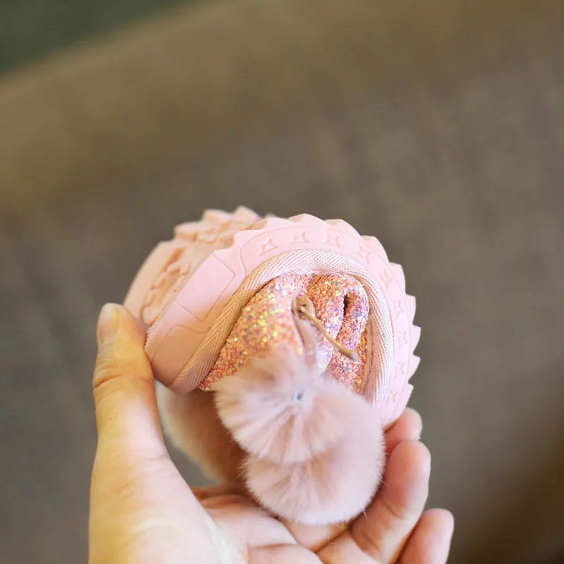 Зимние сапоги для девочек модные с мехом обувь младенцев зимние маленьких