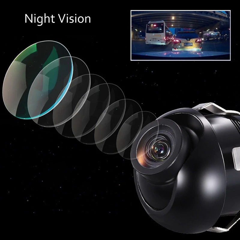 

Novel-360 Car Rear Front Side View Backup Reversing Camera Waterproof Night Vision