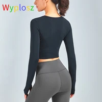 wyplosz yoga shirts long sleeve crop seamless gym shirts for women wear fitness tops workout comfortable vital seamless tight