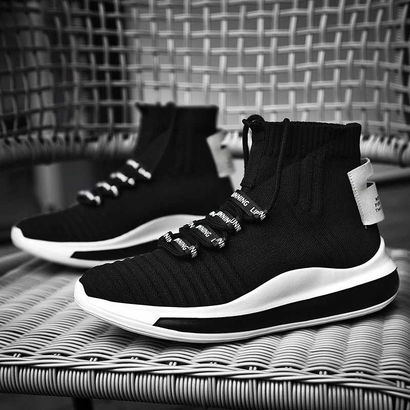 

Sneakers Men Casual Shoes High Top Chunky Shoes Summer Male Trainers Lace Up Flat Footwear Breathable Tenis Masculino Adulto