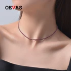 Ожерелье из серебра 100% пробы с рубиновым танзанитом и сапфиром, 65 мм